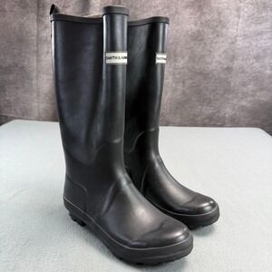 Smith & Hawken Womens Black Rubber Rain Boots Tall Garden Wellies Size 9